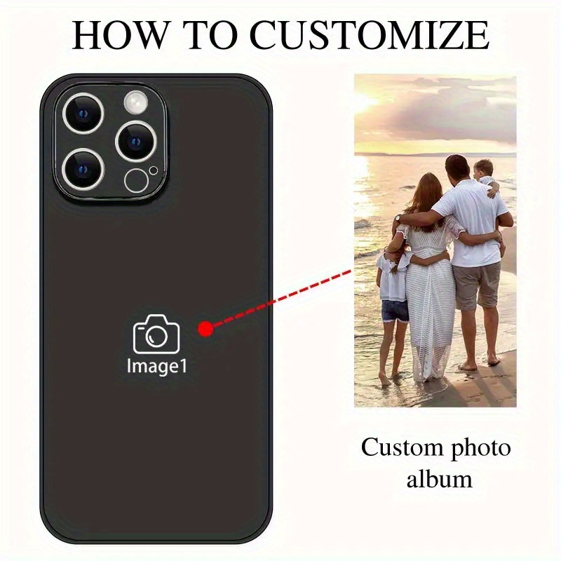 TEMU Phone Case: Personalized Black Phone Case With Customizable Photos, Suitable For Iphone 17/16/15/14/13/12/11/pro Max/pro/plus, Scratch-resistant