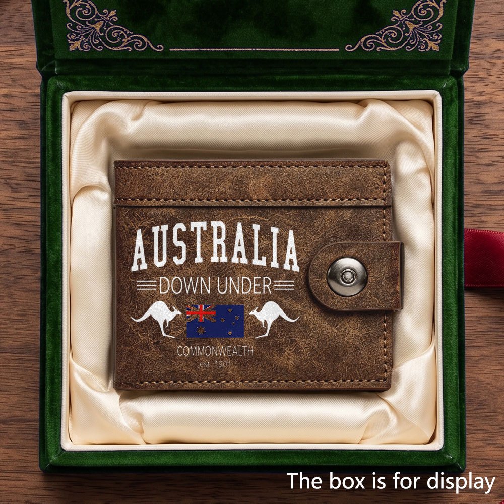 TEMU 1pc 's Short Wallet With Australian Kangaroo Flag, Storage Cardholder Coin Purse, Ideal For Daily Commuting And Business , Men's Holiday Gift