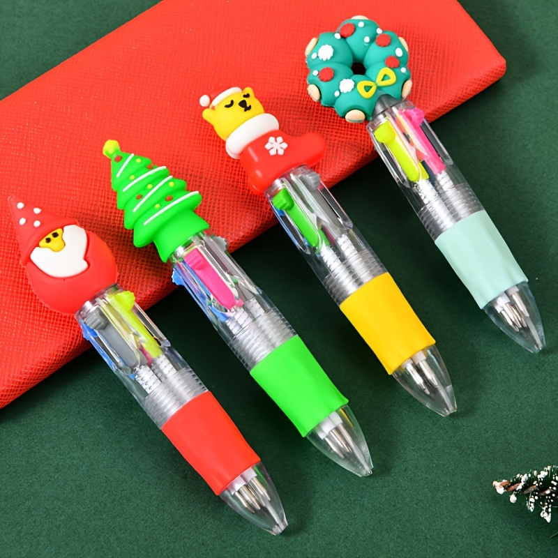 32pcs/24pcs/16pcs/8pcs 8/16/24/32pcs Christmas Mini Fun Ballpoint Pens, Whimsical Vibrant Design, Soft Silicone Grip, Ergonomic Design, Suitable for Office and Holiday Gifts, Christmas, Halloween, New Year, Back-to-School Season, Chinese New Year