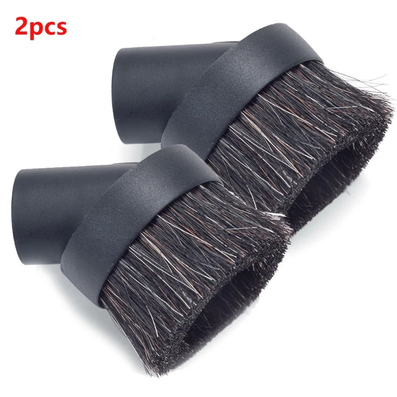 E-shop Set mit 2 runden Bürsten aus Pferdehaar, entwickelt für Staubsauger mit einer Innendurchmesser von 32 mm, ideal zum Staubwischen