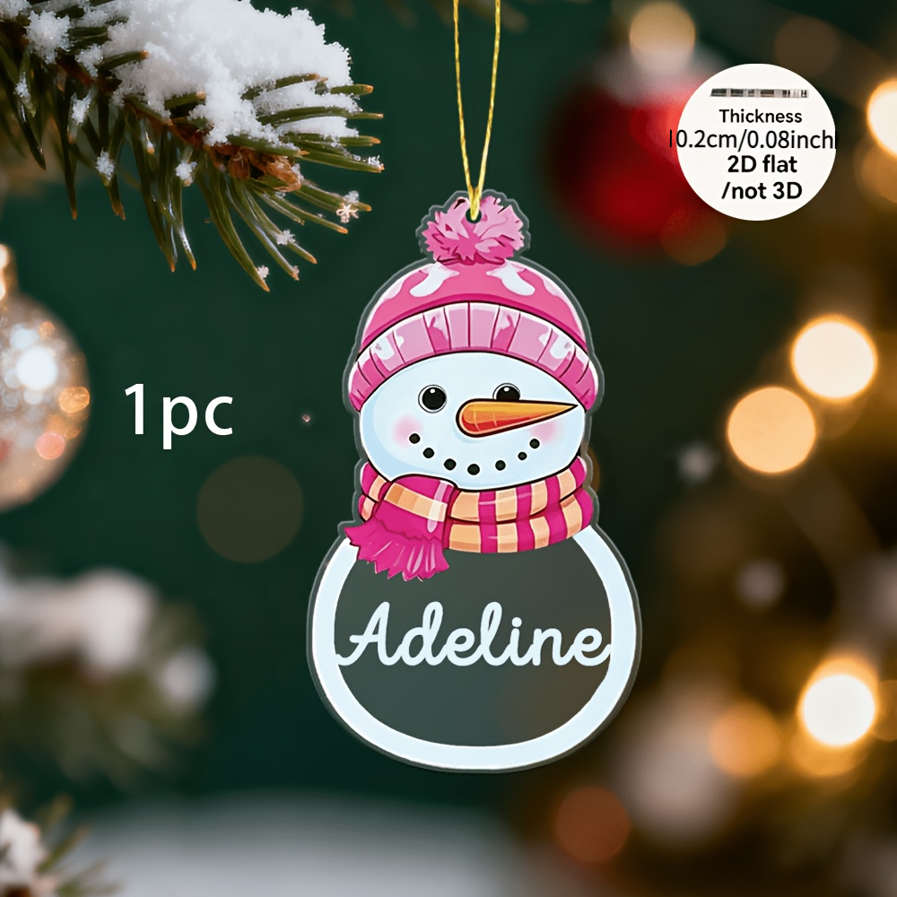 TEMU Décoration Suspendue de Neige Bohème 2D Plat, 1 pièce - 1 pièce en Acrylique Personnalisé Adapté pour Décorations de Sapin de Noël, Breloques de