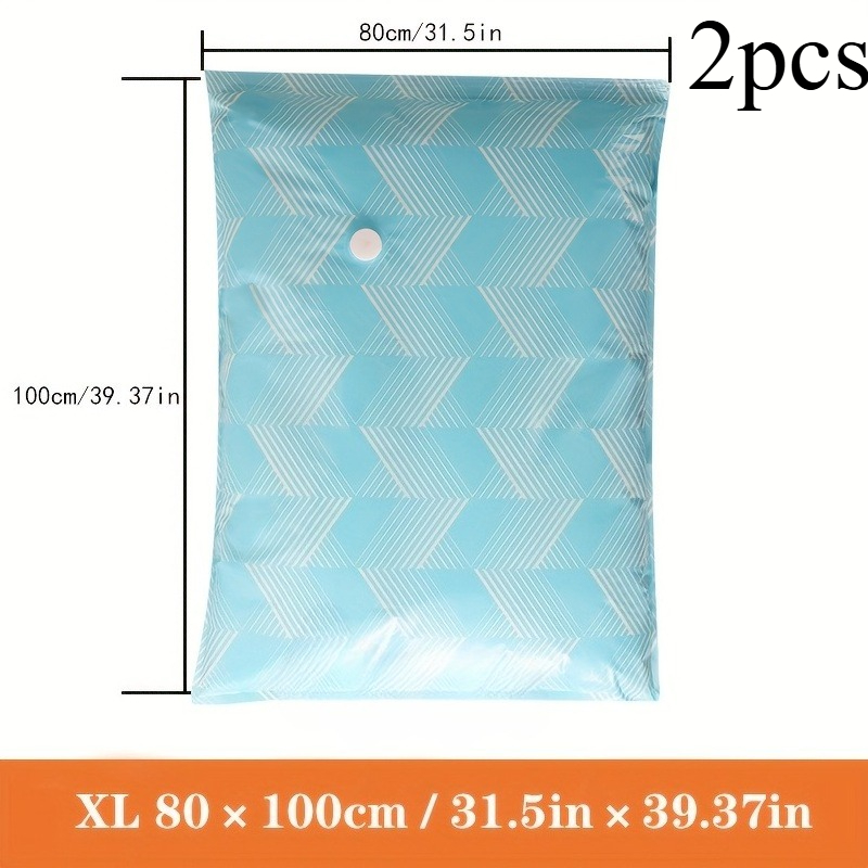 TEMU Lot de 2 sacs de compression sous vide, sac de rangement pour vêtements et literie saisonniers, compartiment transparent pour le rangement à ,