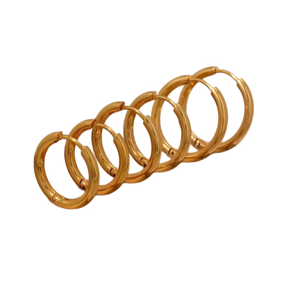 6pcs Minimalist Golden Hoop Earring Set for Women