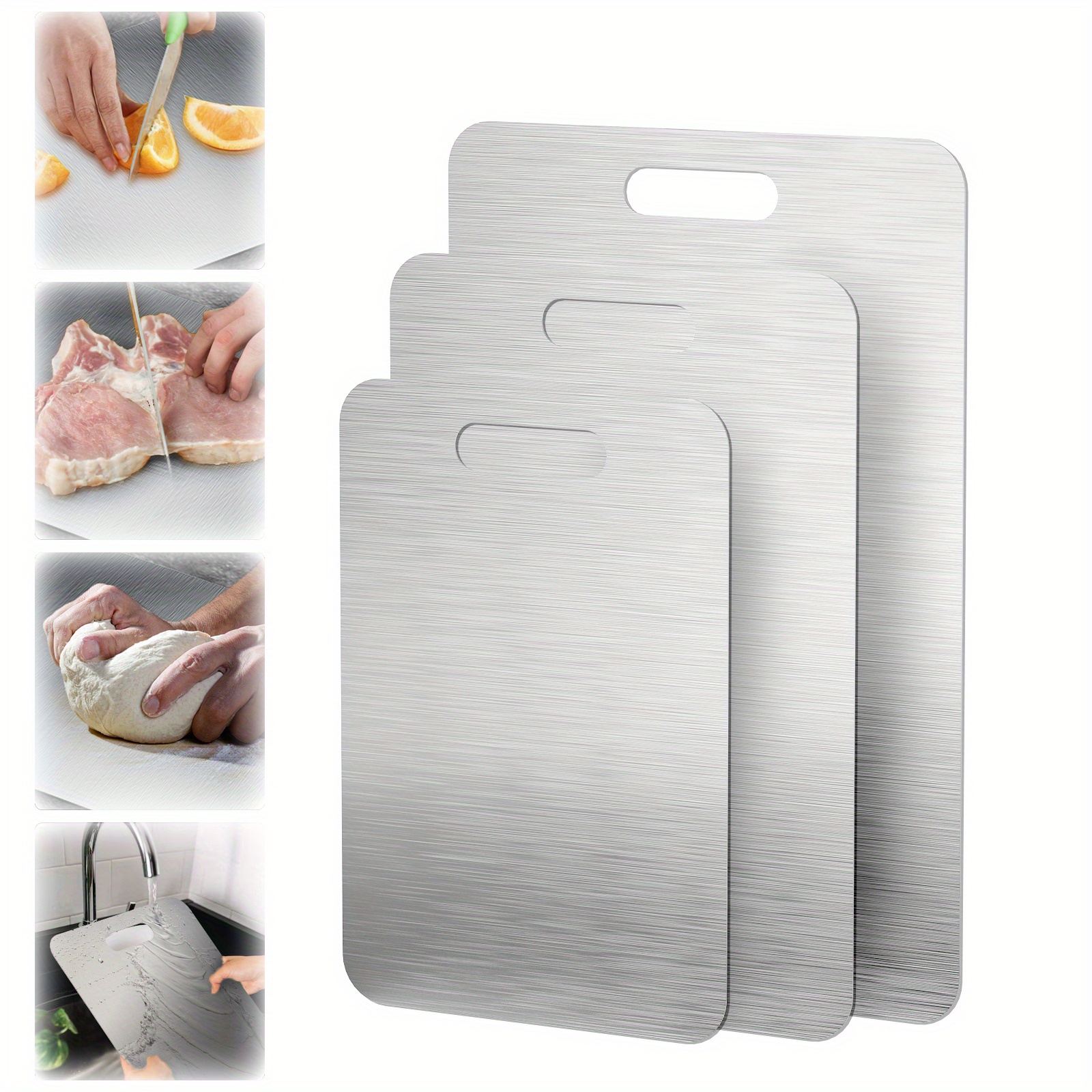 

Stainless Steel Set - Double-sided, - & For Meat, Fruits & Vegetables - Dishwasher Safe, Multiple