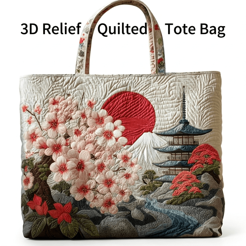 TEMU Quilted Tote Bag, 3d Relief Print Fashion Quilted Shoulder Bag, Lightweight Portable Handbag For Women, Large Capacity Machine Washable Reusable
