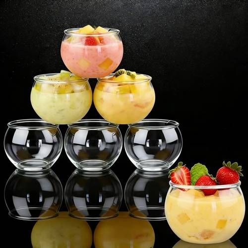 18pcs fishbowl cups creative novelty fishbowl cup dessert bowls party dessert cups mousse cups suitable for ice cream fruits cakes mousse pudding drinks tiramisu suitable for outdoor picnics family