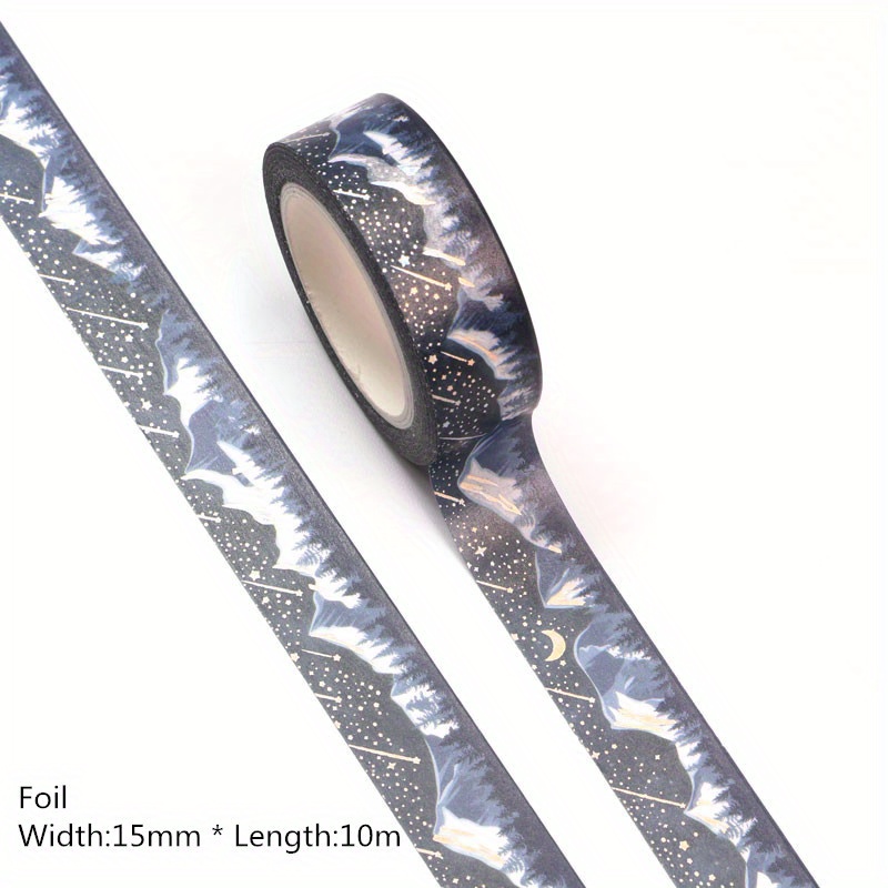 

Silvery Foil Blue Washi Tape, 0.59" X 32.8ft - Decorative Adhesive For Scrapbooking, Journals, Diy Crafts & Gift Wrapping