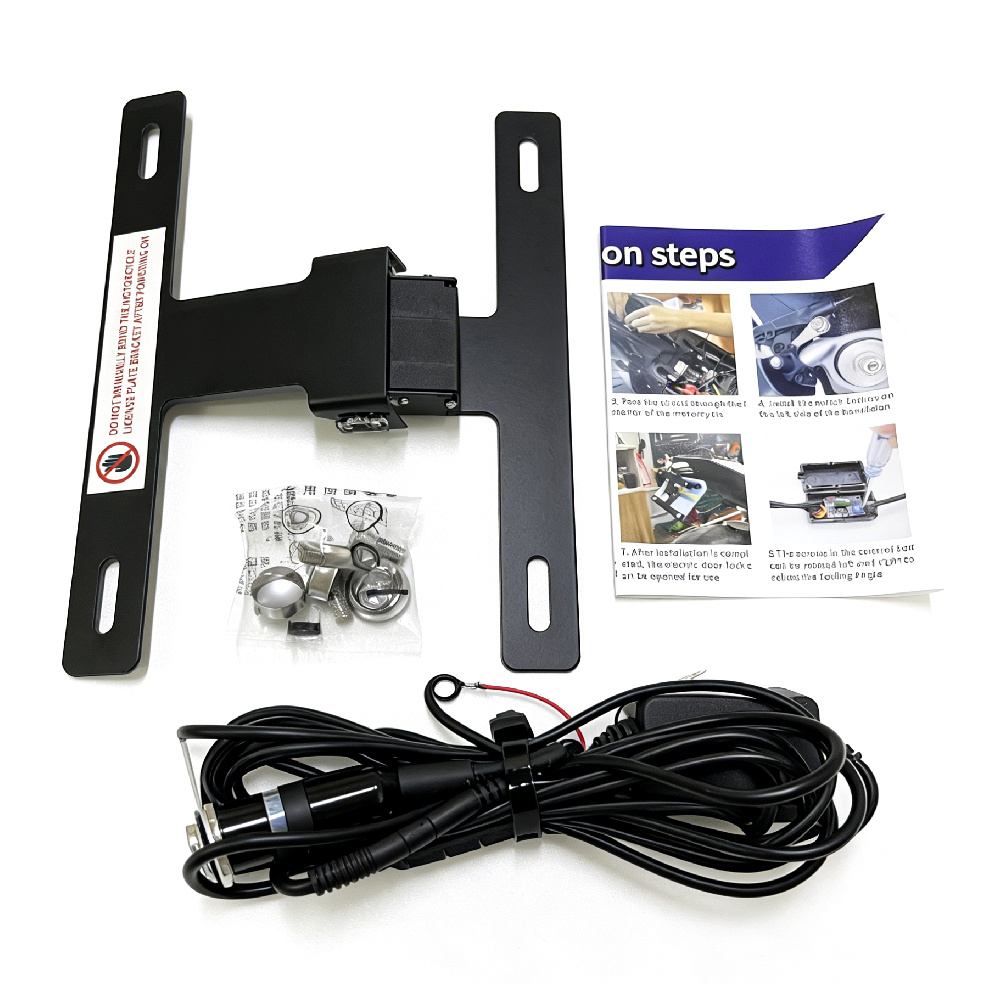 TEMU 1pc Adjustable Motorcycle License Plate Bracket, Foldable Fender Eliminator, Aluminum Alloy License Plate Holder For Motorcycles