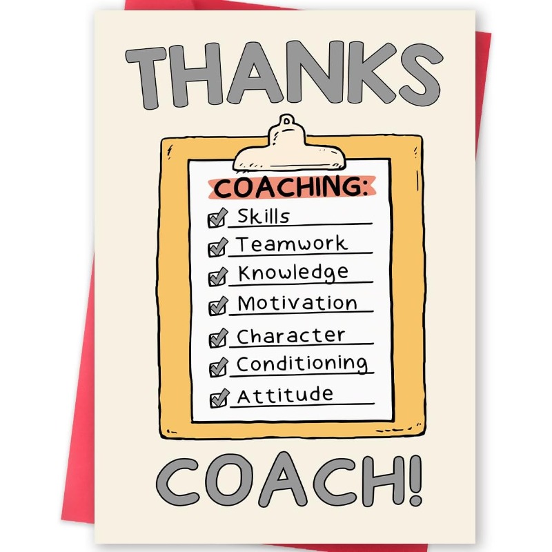 TEMU 1pc Greeting Card And Envelope, Thank You Card, Ideal Basketball Soccer Volleyball Cheer Football Retirement Birthday Gifts