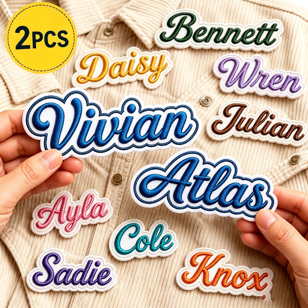 TEMU 2 pezzi Toppa personalizzata ricamata con da cucire a ferro, badge con personalizzato, applicazione in tessuto con testo personalizzato per