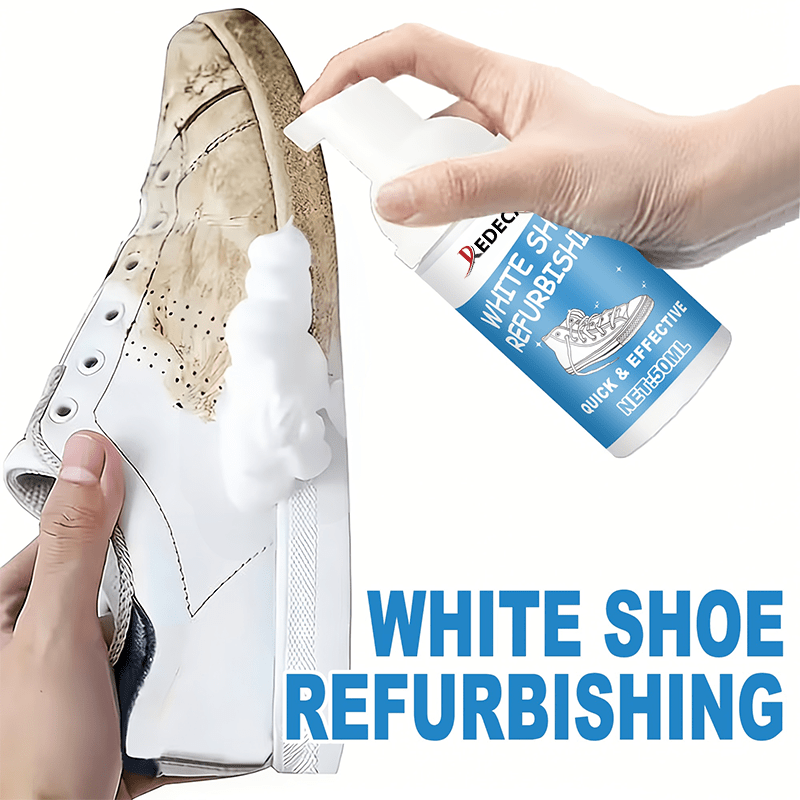   foam quick brightening and repairing white shoe cleaner chemical free pu leather compatible for sneakers and white footwear