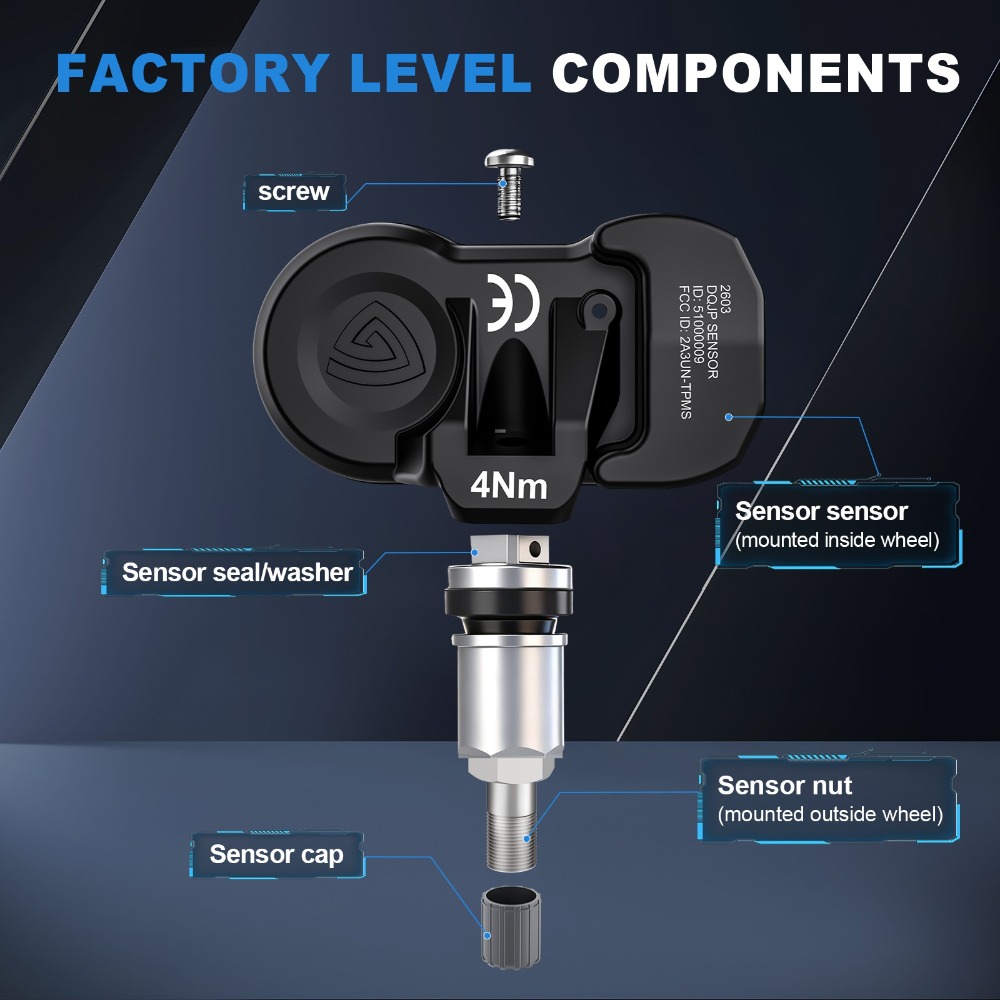 Jeep Grand Cherokee L 433MHz TPMS Sensor Set, 4 Pack product and fitment detail image 1