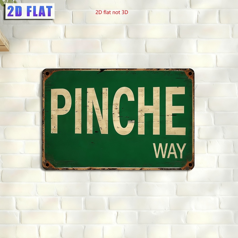 TEMU 2d Flat - 【2d Flat】 1pc Metal Iron Sign Vintage Retro Street Sign Way Theme Distressed Metal Wall Art 2d Flat Not 3d For Home Bar Garage Wall
