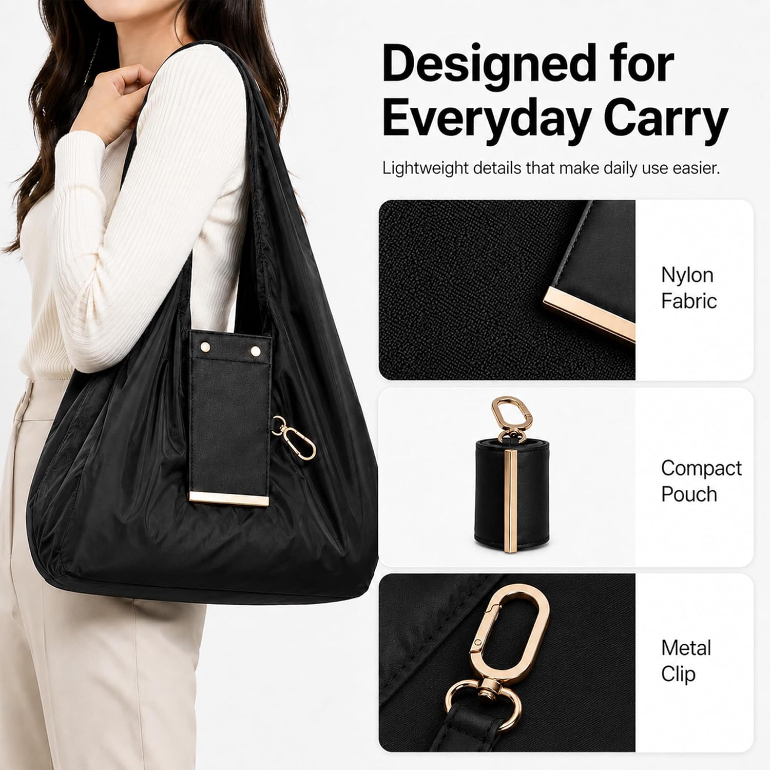 Mini Keychain Tote Bag, Foldable and Compact