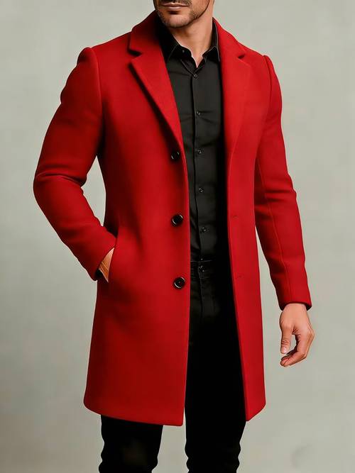 item picture 2026 autumn mens business casual single breasted solid color overcoat fashionable comfortable classic for daily wear high end feel versatile trench coat