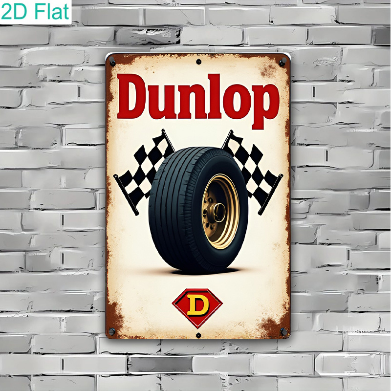 TEMU 2d Flat, 2d Flat 1pc Racing Tire Flag Metal Sign, Retro Tin Painting Decoration, Home Decoration, Garage Decoration, Bar Decoration, Living Room