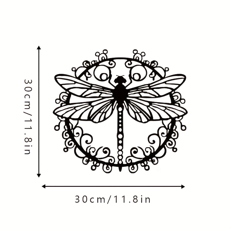 E-shop 【2D Flat】 [2D Flat] . Libelle Metall Wanddeko, Garten Deko Libellen Schild, Patio Libellen Kunst, Wanddeko im natürlichen Stil, Geeignet für