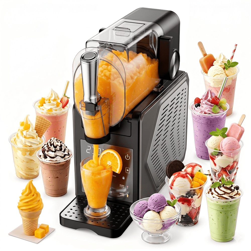 Image of 2-in-1 And Slush Machine - 85oz Snow Cone Maker, Cubes Needed, Self-cleaning, Drink Maker, Ice Shaver With 6 For Ice Cream, Slush, Margaritas, Smoothies, And Iced Tea