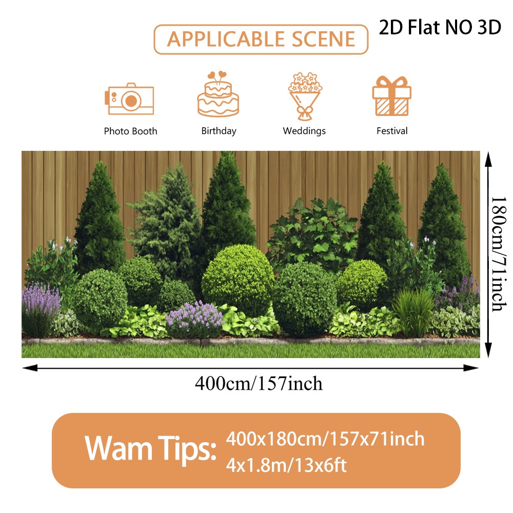 TEMU 2d Flat No 3d, 1pc For Garage Door Cover Banner, Bushes Graphic, High-quality Fabric, Easy Setup | Easy Removal, 6 Hanging Holes, For Garage,