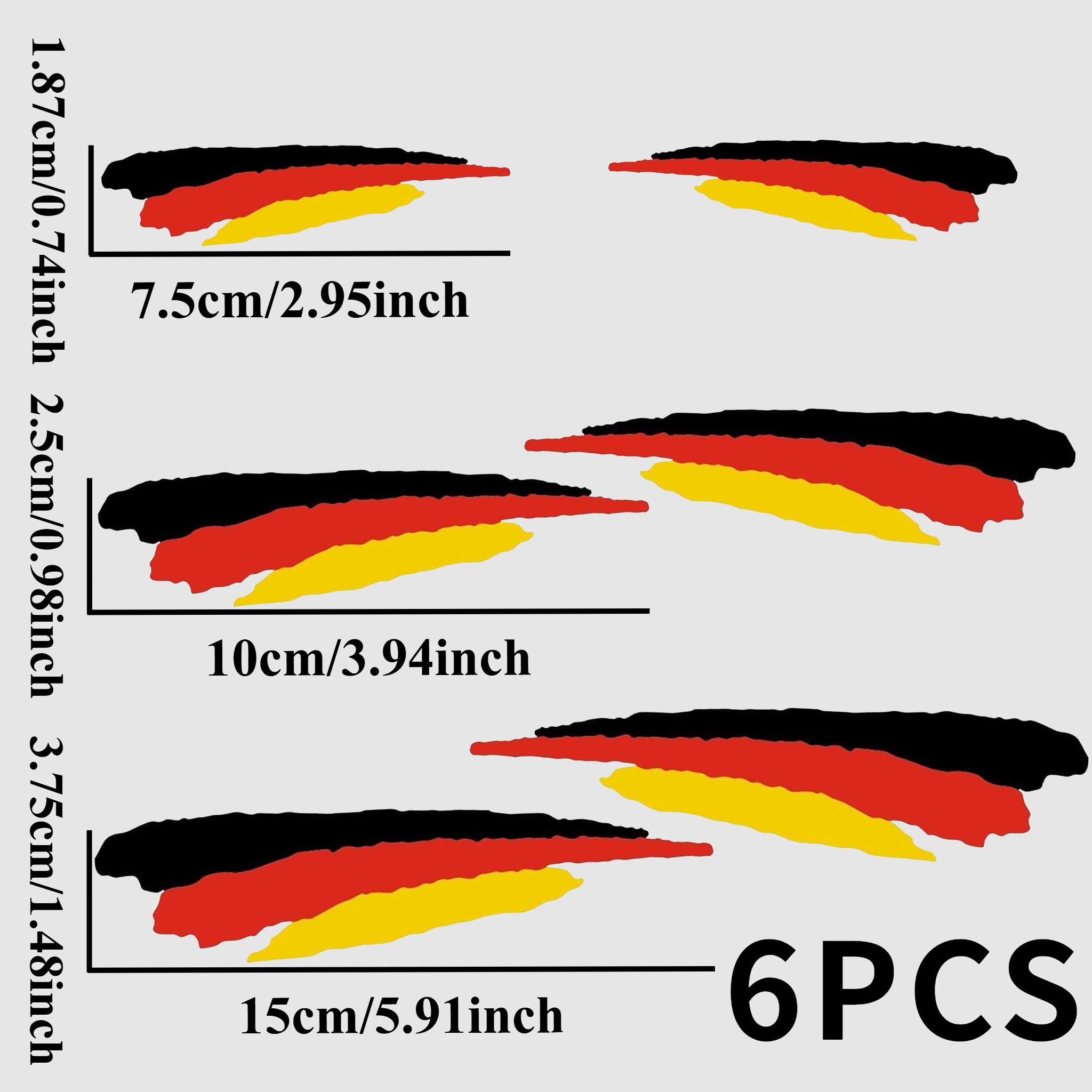 2d Flat, 1 Set Of German Flag Motorcycle Stickers, Waterproof, Suitable For Motorcycle Helmets, Fuel Tanks, Motorcycle Bodies, Self-adhesive Vinyl Stickers, 2d Flat