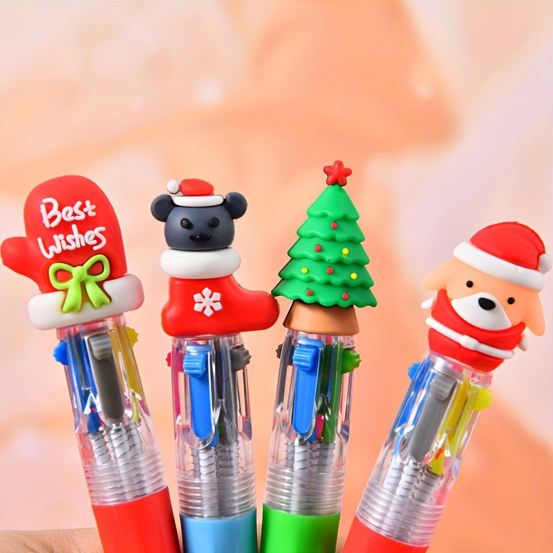 32pcs/24pcs/16pcs/8pcs 8/16/24/32pcs Christmas Mini Fun Ballpoint Pens, Whimsical Vibrant Design, Soft Silicone Grip, Ergonomic Design, Suitable for Office and Holiday Gifts, Christmas, Halloween, New Year, Back-to-School Season, Chinese New Year