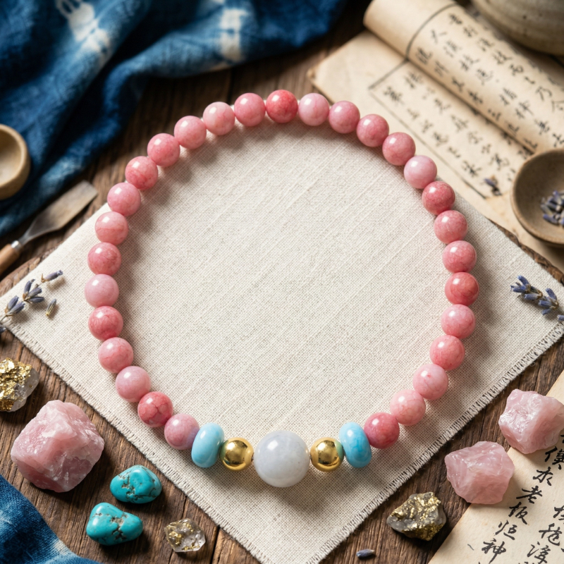 Women's Natural Gradient Pink Bracelet, Versatile Gift