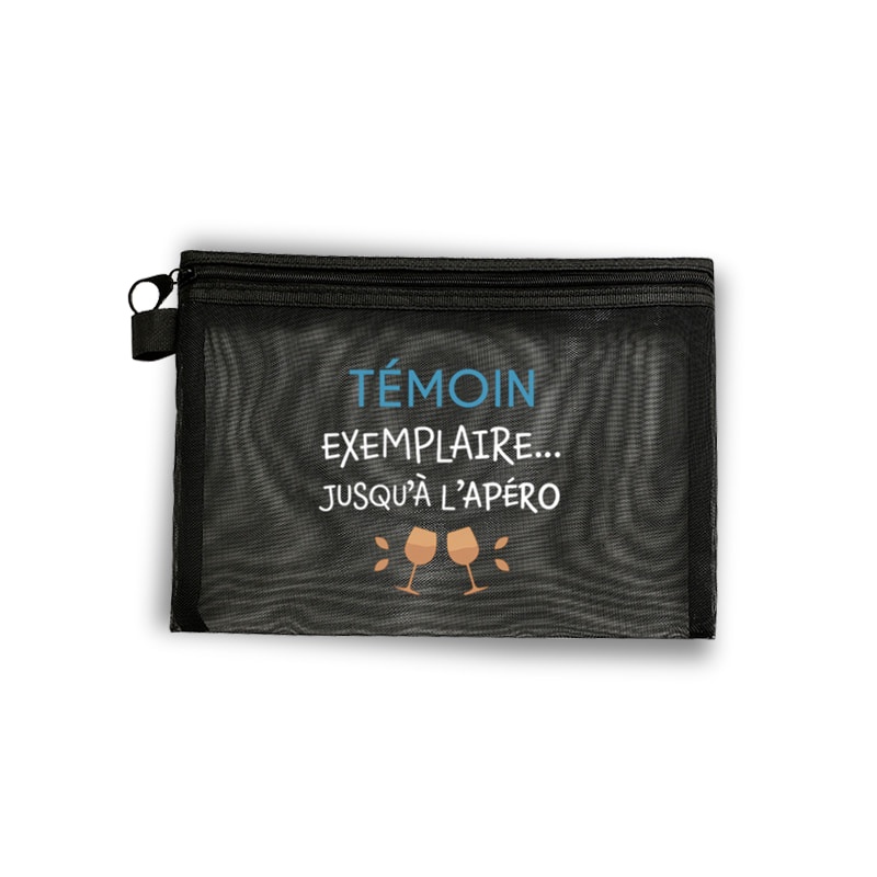 TEMU 1pc Un Ami//Cousin Qui Est un Témoin Motif Imprimé Sacs Cosmétiques Transparents en Femmes Sac de Cosmétique Noir Organisateur de Toilette de