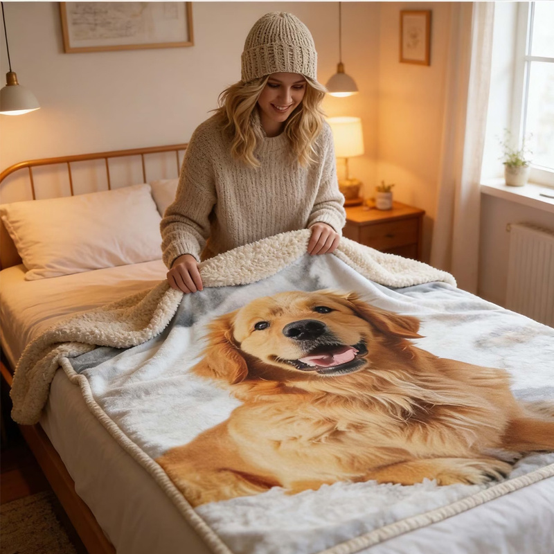 Custom Photo Blanket for Family and Couples, Personalized Gift