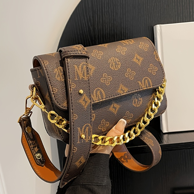TEMU Cahvin Koeinz Women's Small Handbag, Convertible Shoulder Bag With , Magnetic Closure, And Letter Print, Multi-functional Crossbody For Work, ,