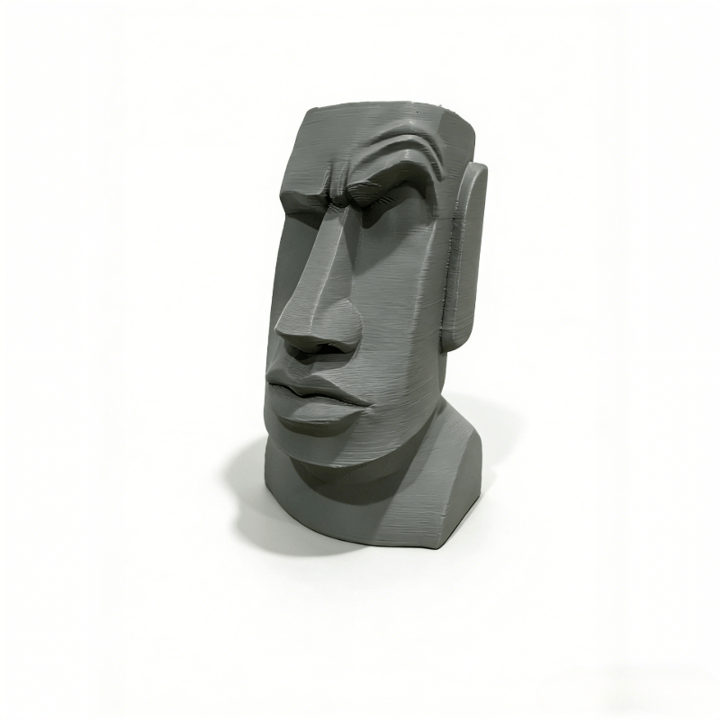 Image of Raised Eyebrow Moai Statue – 3d Printed Head, "you Serious?" , Unique Desk Accent, Funny Gift For Men, Women, Coworkers