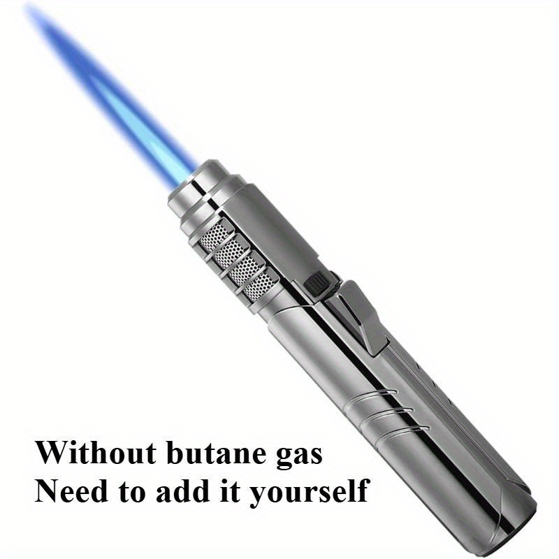 TEMU Butane Refillable, Windproof, Adjustable Flame , With , Suitable For Outdoor Hiking Cooking Camping (butane Gas Not Included)