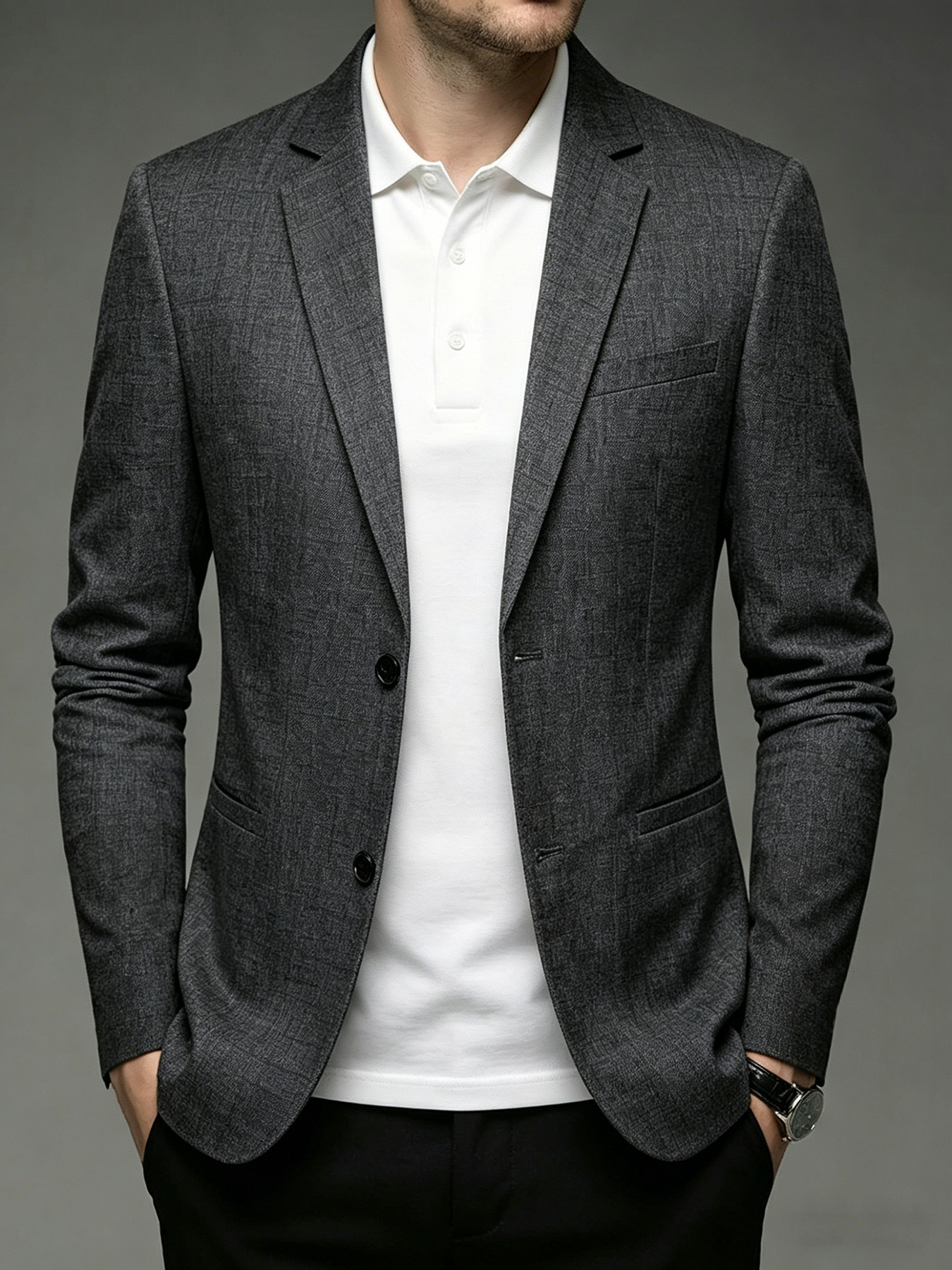 2026 spring autumn new european   mens fashion casual lapel solid color versatile style suitable for office   dating daily outing suit  