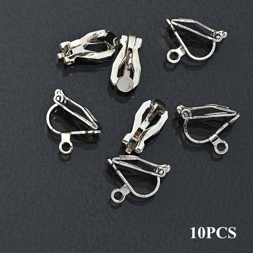 set of 10 stainless steel clip on earrings designed for non pierced ears featuring a design and a golden stainless steel end