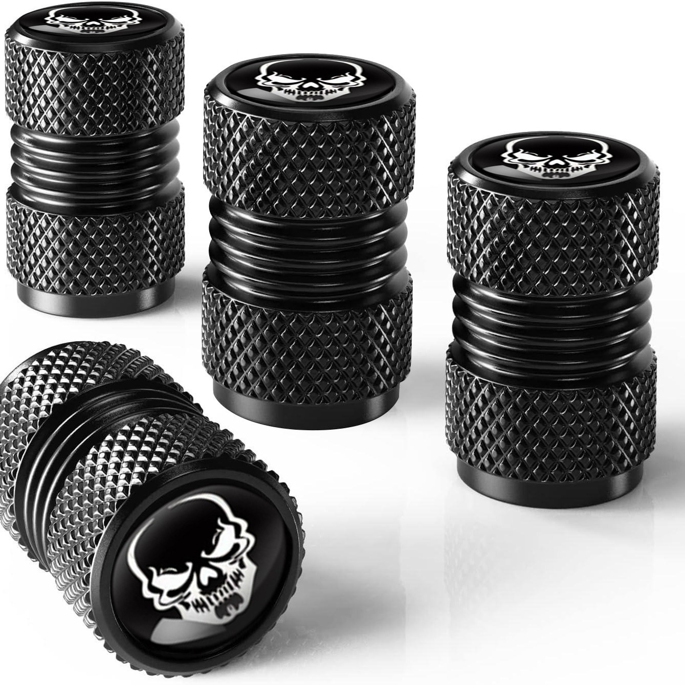 TEMU 4-pack Durable Aluminum Alloy Tire Valve Caps With Creative Design, Suitable For Common Vehicle Types Like Bicycles, Motorcycles, Cars, Electric
