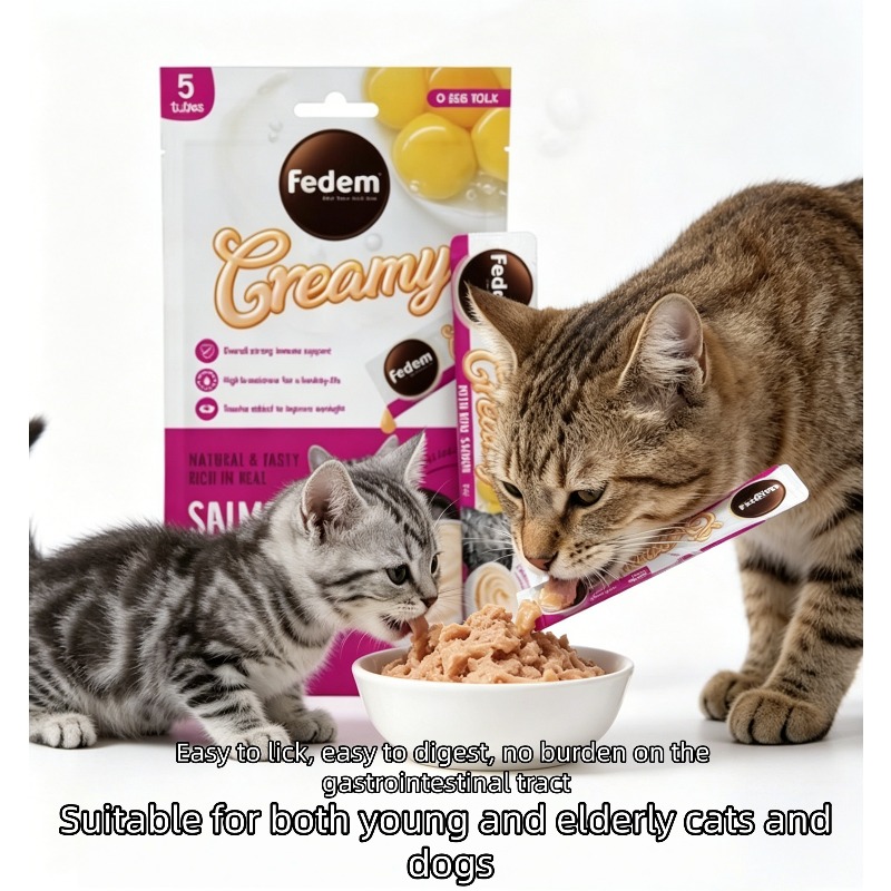   creamy salmon egg yolk cat sticks high moisture cat treats with   for   and   support Product details 5