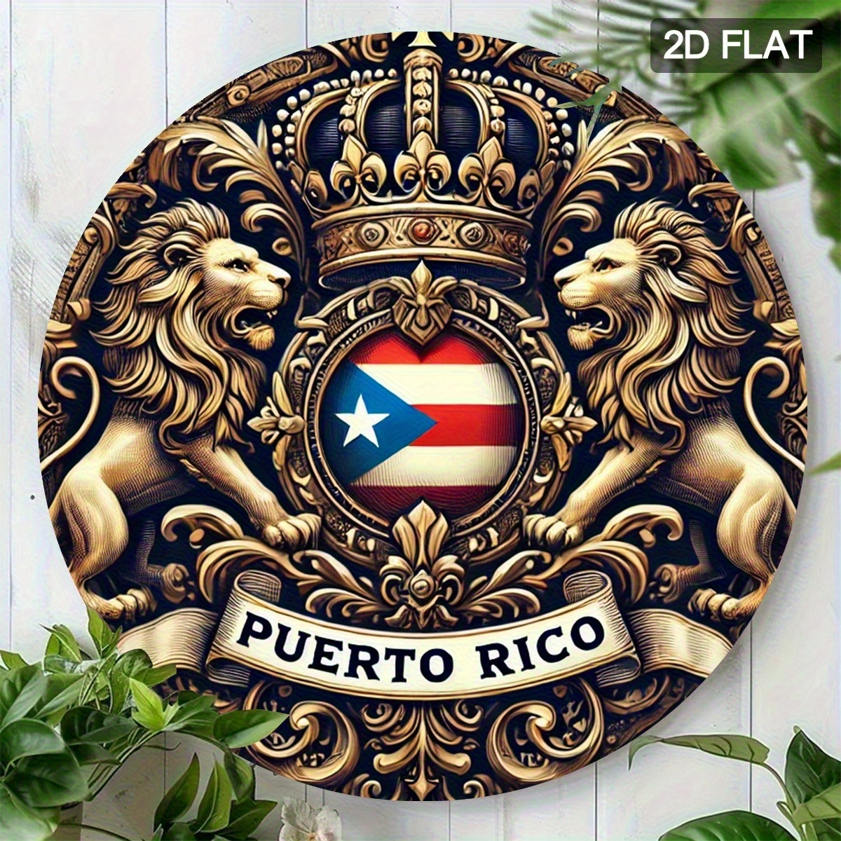 TEMU 2d Flat - Vintage-style Decorative Plaques Featuring A 2d Flat Design Of A , Measuring 7.8 Inches In Diameter. This Aluminum Metal Plate