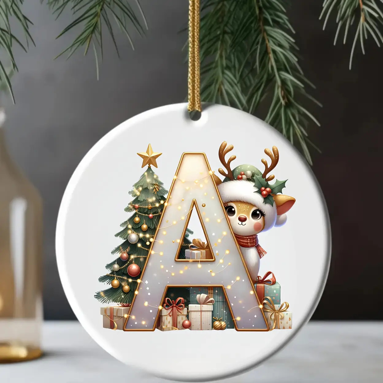 TEMU 2D, Impresión 2D, Adecuado para . 2D, Encantadoras Decoraciones de Navidad, Día de San Valentín y Acción de Gracias, Adornos para Árbol de