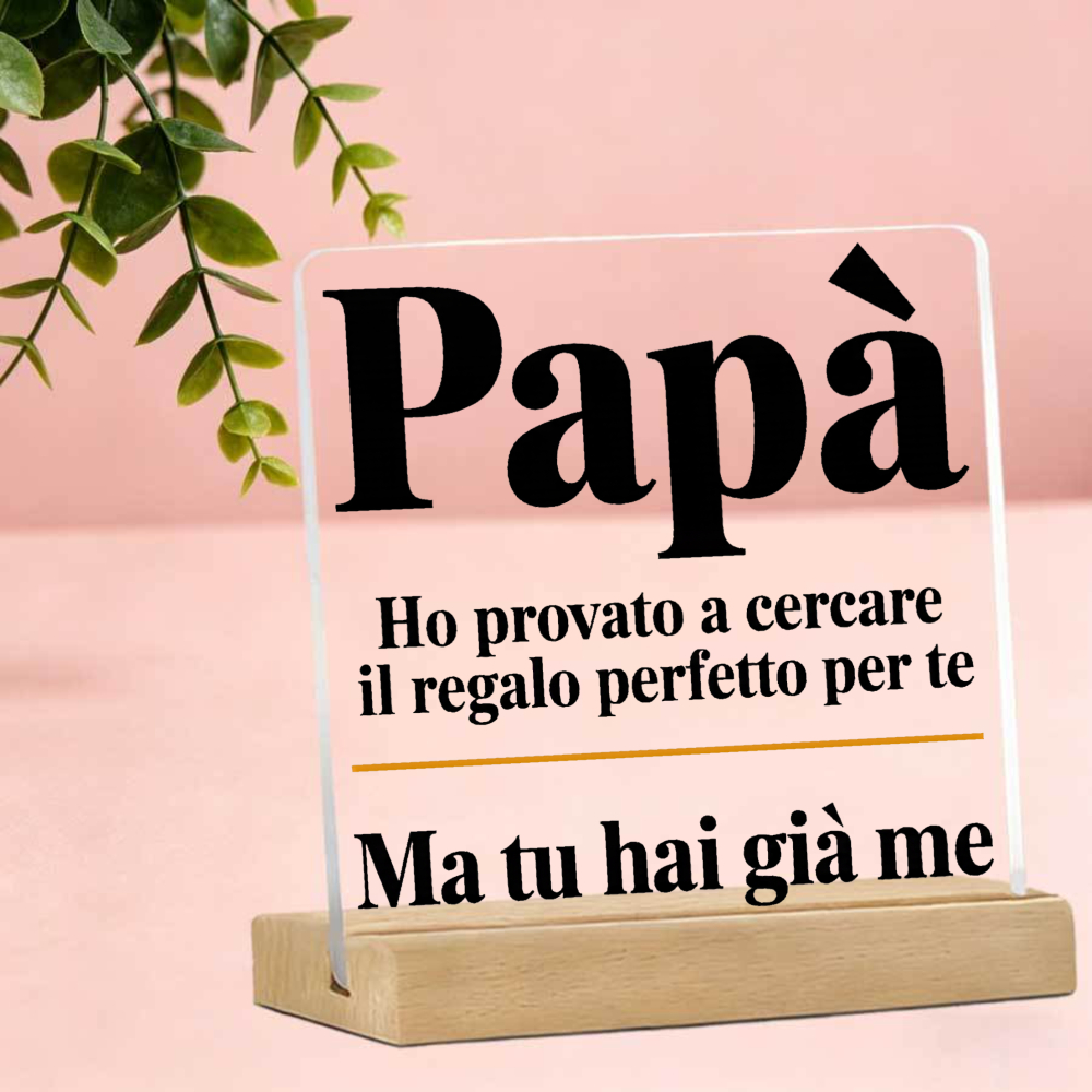 TEMU 2d Flat, Italian Father's Day Desktop Stand | 2d Flat No Power Needed | Film, | Simple Black Text "dad, Searched For , But Have Me" Slogan