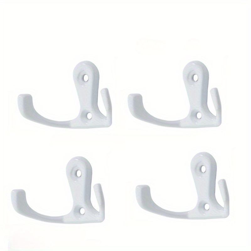 E-shop 4er-Set Robuste Wandhaken - Platzsparende Doppel-Kleiderbügel für Jacken, Hüte und (Ideal für Eingangsbereich, Schlafzimmer und