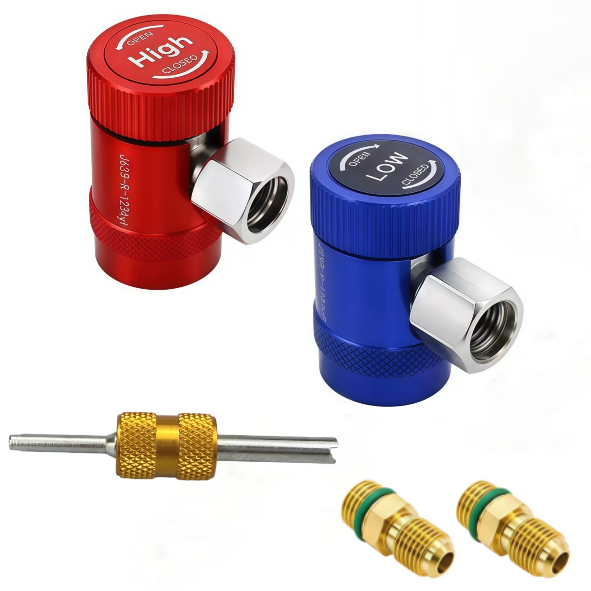 TEMU Quick Connector Adapter For R1234yf Refrigerant In For Land For Air Conditioning Systems, Featuring An Adjustable Multifunction Meter