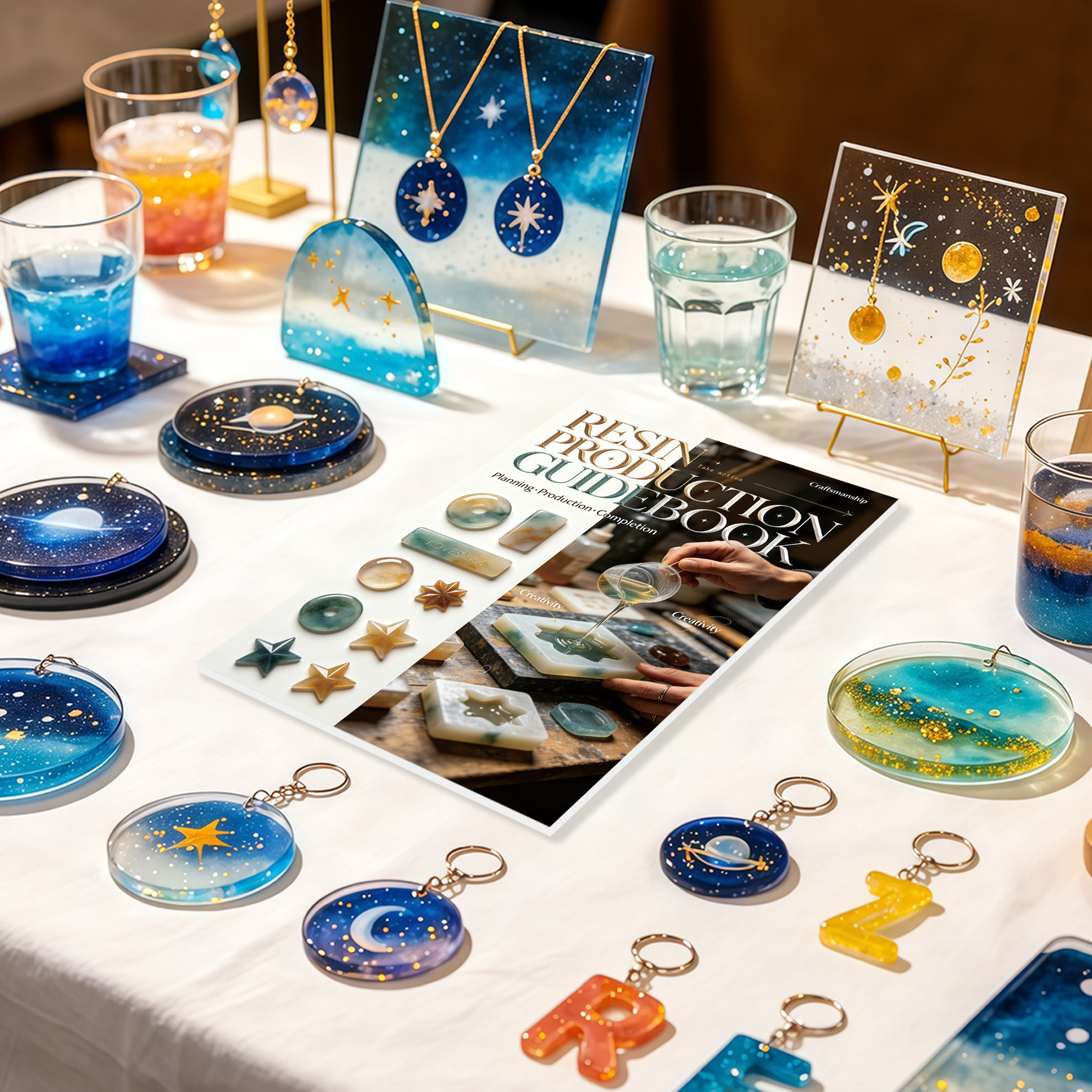 TEMU 1 Resin Art Handbook Portable , Suitable For Resin Jewelry Making, Epoxy Mold Design And Casting Practice—beginner' Book, Resin Inlay Projects,