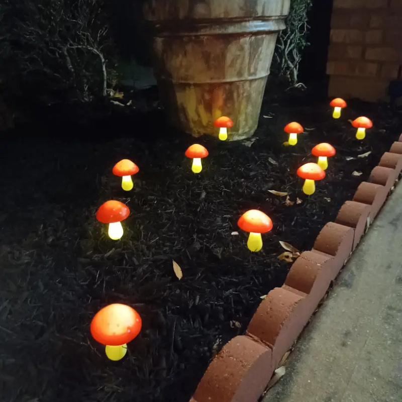 8 pachete de lumini solare de exterior cu ciuperci roșii, ip65, decorațiuni pentru drumuri de curte, decorațiuni drăguțe pentru petreceri în grădină, 8 moduri mici de iluminare de noapte