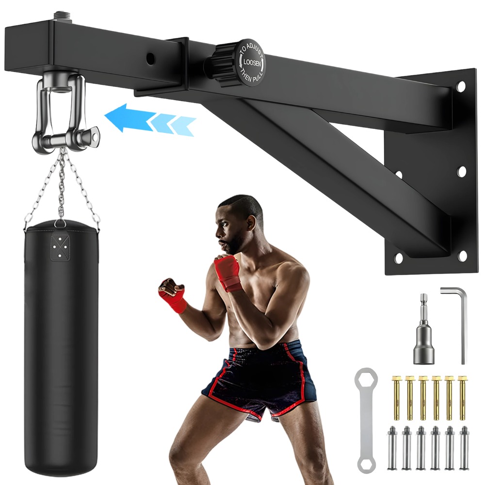 1set Boxing Sandbag Wall-mounted Bracket | Adjustable Length And Knob Design, Supports Up To 300 Kg, Suitable For Home Office Gym, Steel, Brand: Bedee