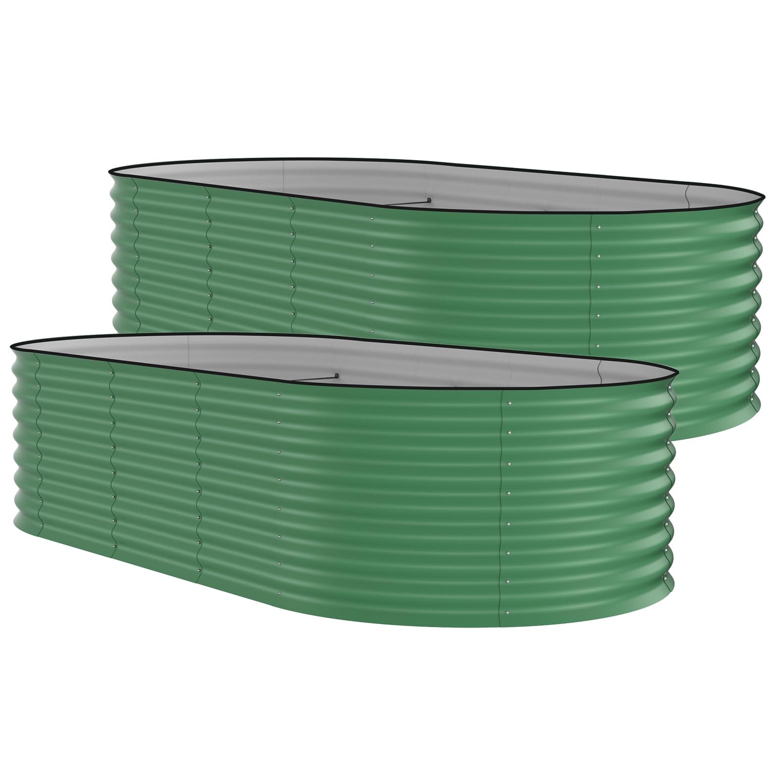 Image of Galvanized Steel Raised Garden Bed, Bottomless Outdoor Planter Box For Vegetables Flowers Herbs, Durable Metal Grow Box, Backyard Patio Gardening