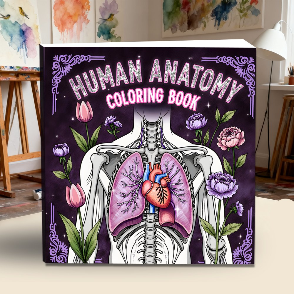 TEMU Versión mejorada de 1 libro para colorear la anatomía (24 páginas de un solo lado), relaja y el cuerpo, perfecto como regalo de para adultos,