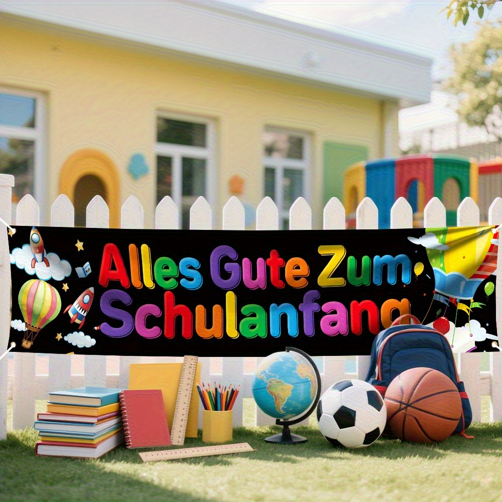 E-shop 2D Flat, 2D Flat - 2D Türbanner 2D Flat, 2D Flat - 2D Türbanner 2D Flat Banner, 1 Stück Bunte Deutschsprachige Schulanfangs-Banner - "Alles Gute