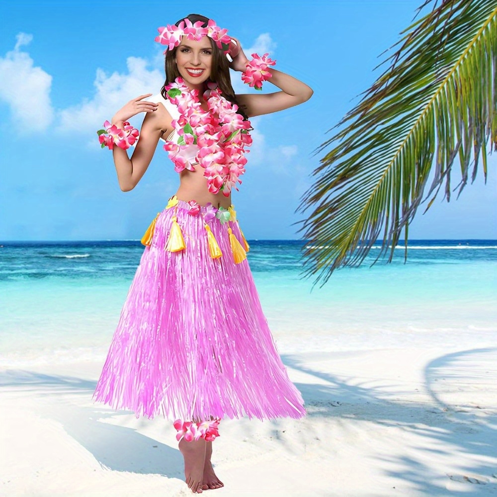 GREATRIL Hawaii Hula Rock Kostüm - Grass Rock In 4 Farben Für Mottoparty, Karneval & Tropical Parties