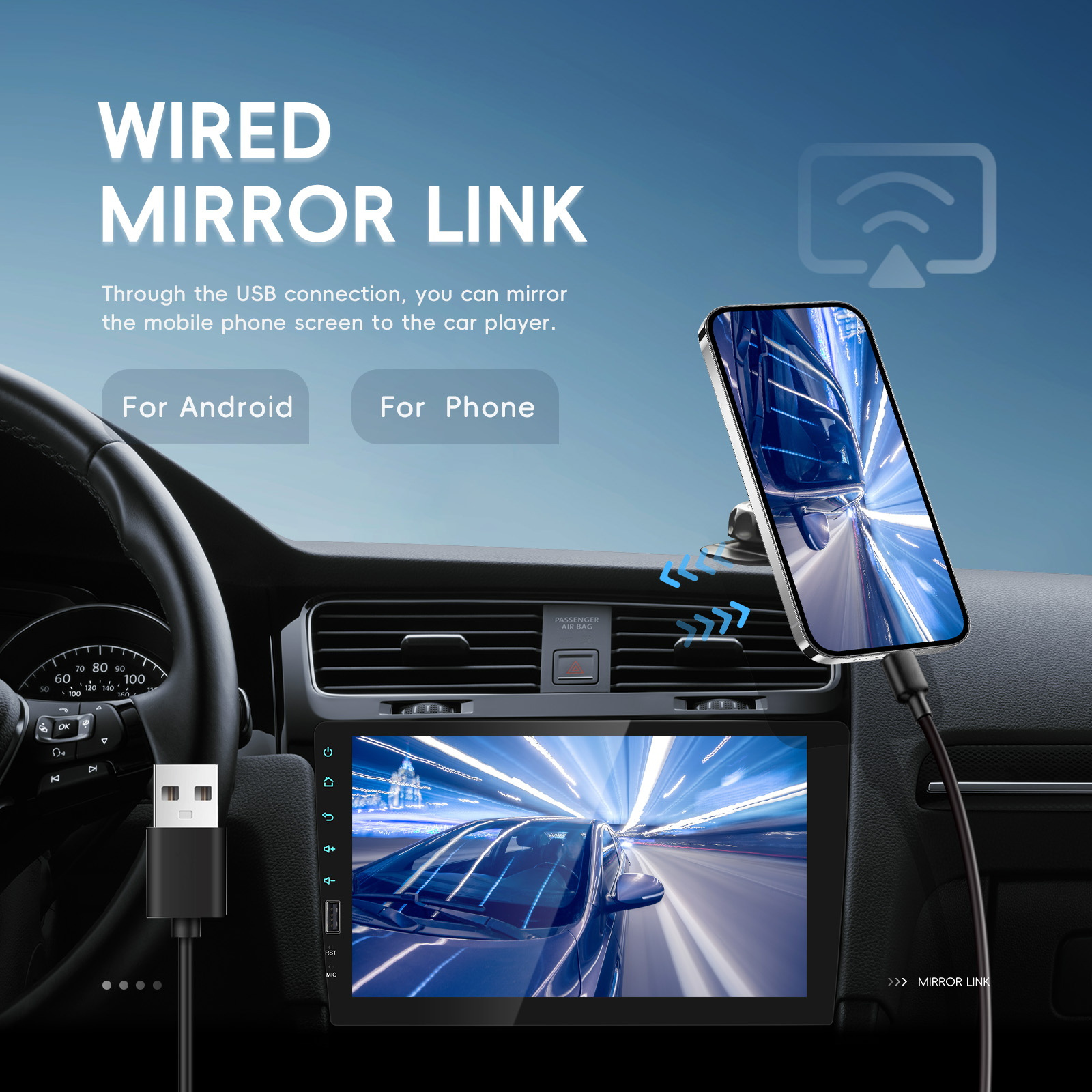 9-Inch 1DIN Touch Screen Car Stereo Radio with Wired Mirror Link MP5 Multimedia Player Support Wireless, FM Radio, USB, EQ, Steering Wheel Control for Car Supports multiple languages+Rearview Camera(optional), Vehicle Entertainment System, Indash Receiver, Sleek Dashboard Unit, Touch Screen Display, Sturdy Mounting, Durable Construction, Eq Audio System, USB Compatible Player, Car Enthusiasts, Techsavvy Users