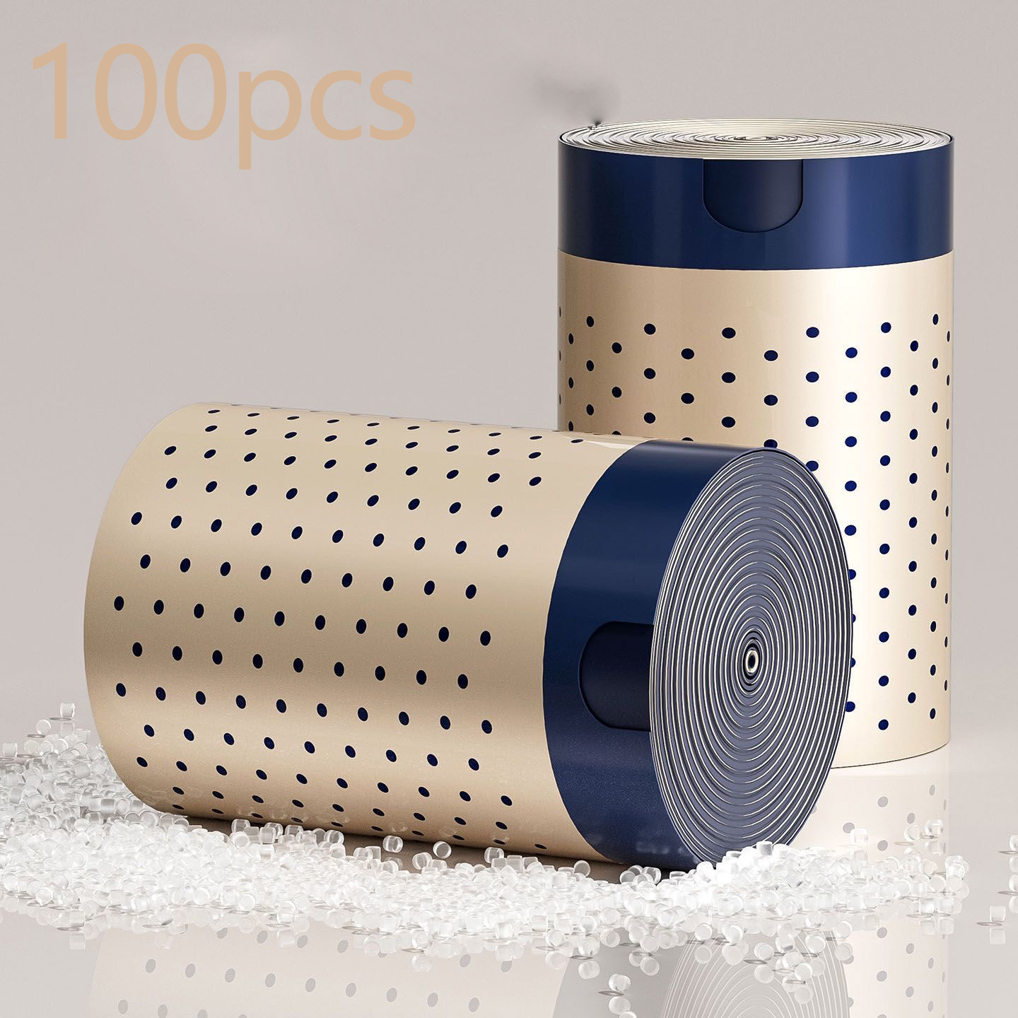 TEMU 1 Roll/100pcs - Multi-pocket Drawstring Trash Bags With Fragrance, Thickened Automatic Closing, Home-use High-cute Print Handheld Bags