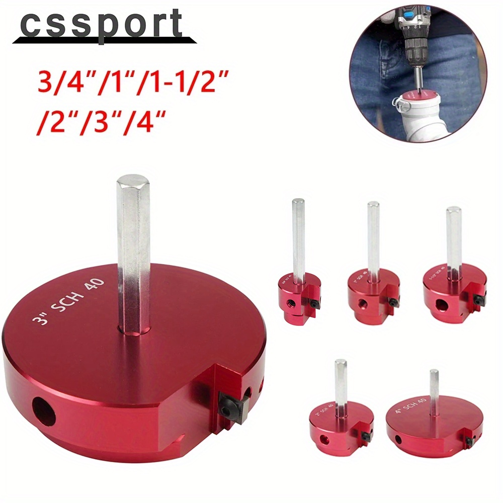 thumbnail image 2 of 2-in-1 PVC Deburring Tool – Inner & Outer Pipe Chamfer Tool For CPVC, ABS, PP, PE Pipes, Fits Drill 2 of 13